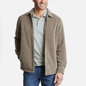 Copper & Oak Men's Tan Fleece Shirt Jacket Heavyweight Snap Buttons Size XL